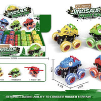 HKM-409619 12PCS Mini Dinosaur Friction Pull Back Car Toy Set for Kids - Inertia Vehicles