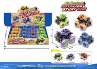 HKM-409619 12PCS Mini Dinosaur Friction Pull Back Car Toy Set for Kids - Inertia Vehicles