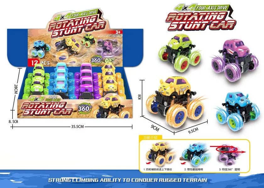 HKM-409619 12PCS Mini Dinosaur Friction Pull Back Car Toy Set for Kids - Inertia Vehicles