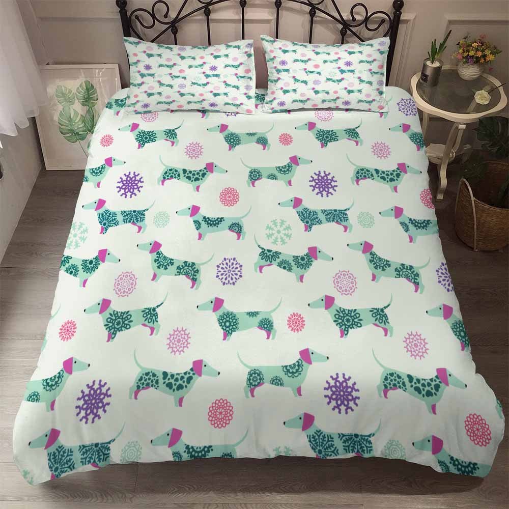 HKM-409747 Cartoon Series Polyester Bedding Set - Quilted, Twill Design for 1.8m Bed, 3 Pieces