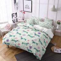 HKM-409747 Cartoon Series Polyester Bedding Set - Quilted, Twill Design for 1.8m Bed, 3 Pieces