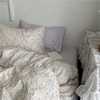 HKM-409811 Floral Cotton Bedding Set 4-Piece for Summer - Available in Multiple Sizes