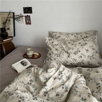 HKM-409811 Floral Cotton Bedding Set 4-Piece for Summer - Available in Multiple Sizes