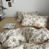 HKM-409811 Floral Cotton Bedding Set 4-Piece for Summer - Available in Multiple Sizes