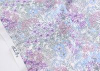 HKM-409811 Japan Imported 60-Count Plain Weave Cotton Fabric - Dream Garden Purple - 108cm x 45cm for Handmade Projects