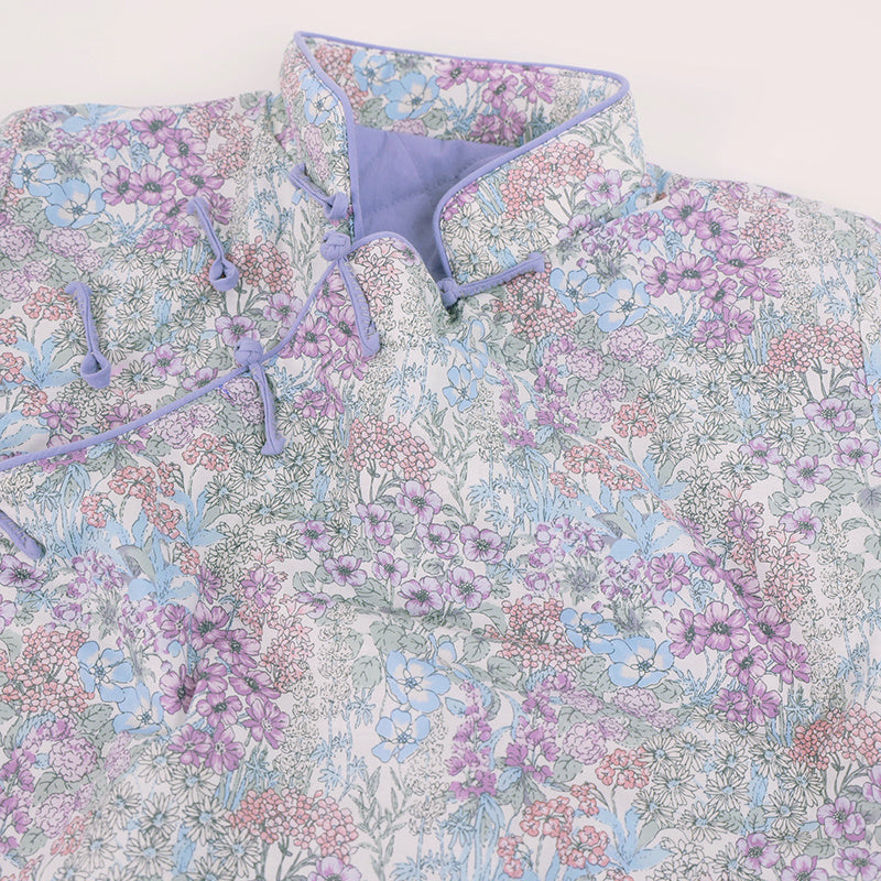 HKM-409811 Japan Imported 60-Count Plain Weave Cotton Fabric - Dream Garden Purple - 108cm x 45cm for Handmade Projects