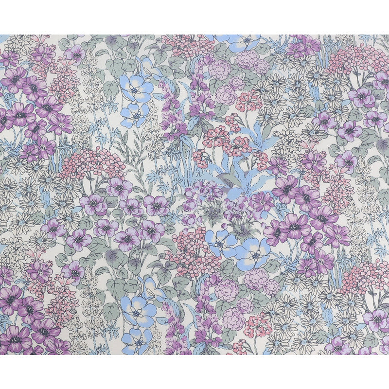 HKM-409811 Japan Imported 60-Count Plain Weave Cotton Fabric - Dream Garden Purple - 108cm x 45cm for Handmade Projects