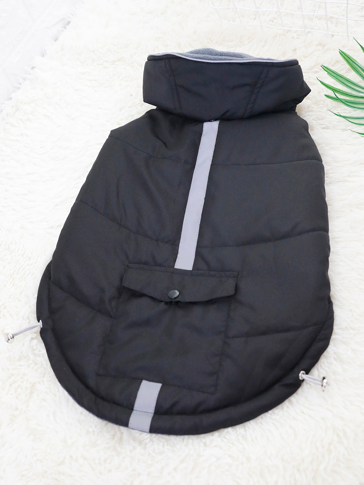 HKM-409811 Thickened Padded Pet Vest Jacket for Dogs - Black, Casual Polyester Design