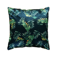 HKM-409875 Modern Tropical Bird and Leaf Print Satin Pillowcase