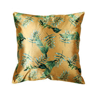 HKM-409875 Modern Tropical Bird and Leaf Print Satin Pillowcase