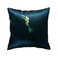 HKM-409875 Modern Tropical Bird and Leaf Print Satin Pillowcase