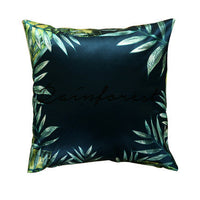 HKM-409875 Modern Tropical Bird and Leaf Print Satin Pillowcase