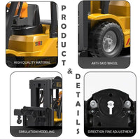 HKM-409939 1:24 Scale Remote Control Forklift Toy with Music and Lights - Indoor Use Truck