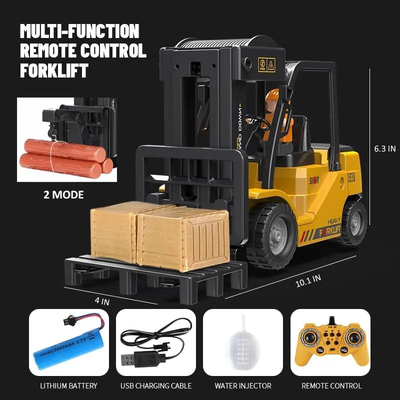 HKM-409939 1:24 Scale Remote Control Forklift Toy with Music and Lights - Indoor Use Truck