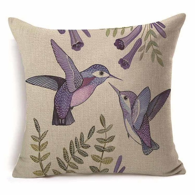 HKM-409939 Cotton Branch Patterned Linen Pillow Cover - 45x45cm Modern Cushion