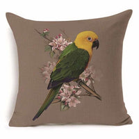 HKM-409939 Cotton Branch Patterned Linen Pillow Cover - 45x45cm Modern Cushion