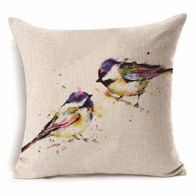 HKM-409939 Cotton Branch Patterned Linen Pillow Cover - 45x45cm Modern Cushion