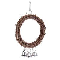 HKM-410067 Rattan Parrot Swing for Birds - 10.24 x 6.30 Inches with Hooks