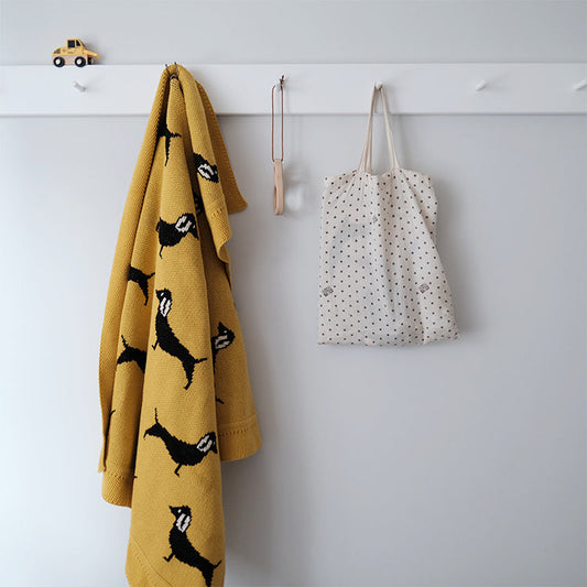HKM-410131 Cotton Animal Pattern Knitted Blanket for Kids' Room - Multiple Sizes Available