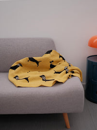 HKM-410131 Cotton Animal Pattern Knitted Blanket for Kids' Room - Multiple Sizes Available