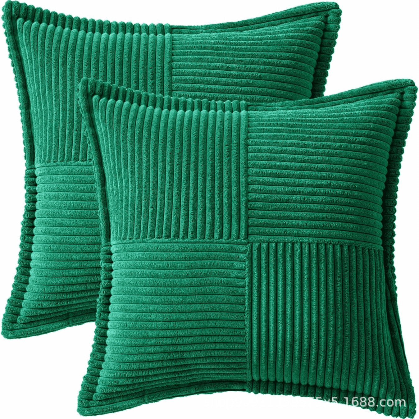 HKM-410259 Super Soft Corduroy Striped Pillow Covers - Decorative Textured Throw Pillows for Couch and Living Room