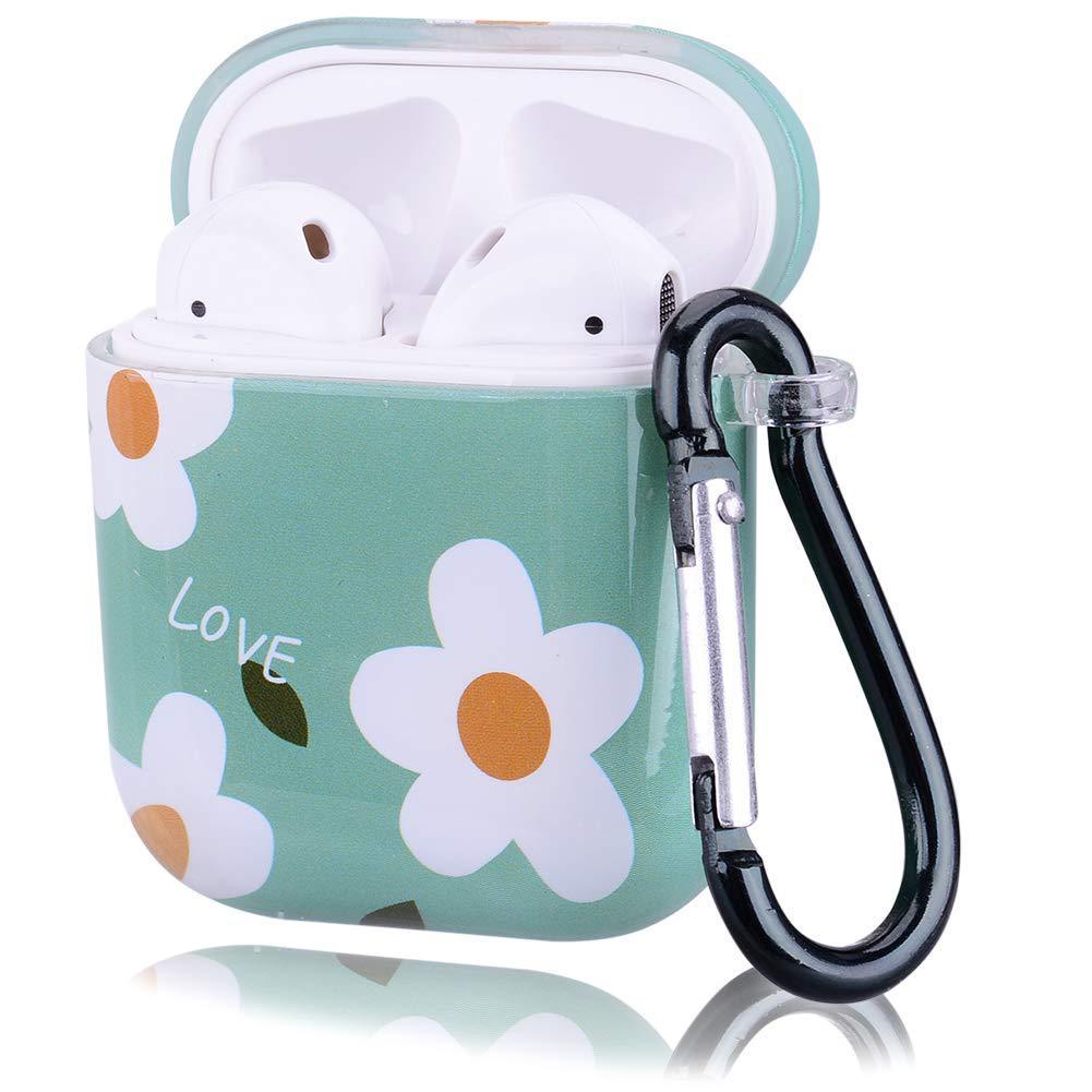 HKM-410323 Floral Clamshell Hard Protective Case for Wireless Earphones - Compatible with iPhone Models