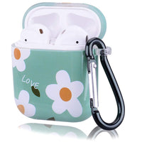 HKM-410323 Floral Clamshell Hard Protective Case for Wireless Earphones - Compatible with iPhone Models