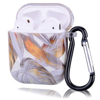 HKM-410323 Floral Clamshell Hard Protective Case for Wireless Earphones - Compatible with iPhone Models