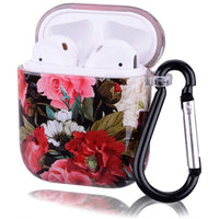 HKM-410323 Floral Clamshell Hard Protective Case for Wireless Earphones - Compatible with iPhone Models
