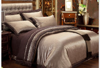 HKM-410451 Four-Piece Cotton Bedding Set with Floral Design for Full to King Size Beds