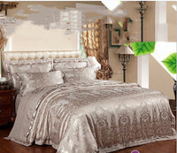 HKM-410451 Four-Piece Cotton Bedding Set with Floral Design for Full to King Size Beds