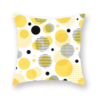 HKM-410515 Nordic Yellow Geometric Peach Skin Pillowcase 45x45CM for Home and Office Use