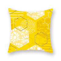 HKM-410515 Nordic Yellow Geometric Peach Skin Pillowcase 45x45CM for Home and Office Use