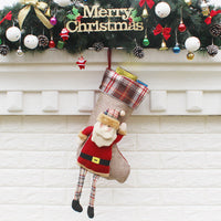 HKM-410579 Christmas Sock Gift Bag Ornament - Non-Woven Fabric, 3 Styles: Old Man, Snowman, Elk
