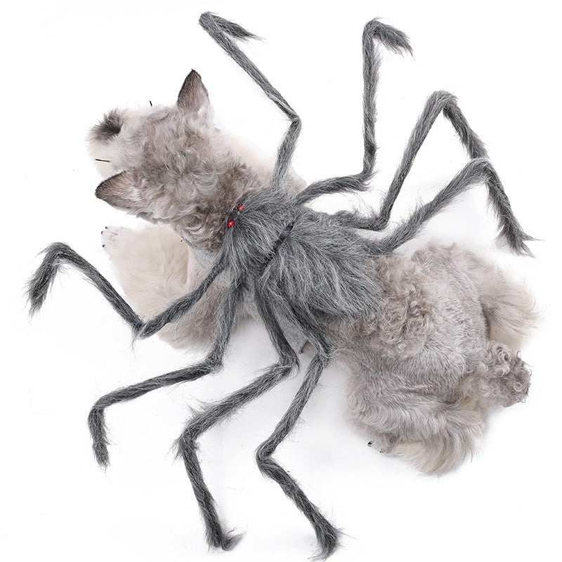 HKM-410643 Spider Costume for Pets in Gray, Brown, Black, and Purple - Size S, M, L
