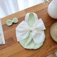 HKM-410643 Stylish Dog Summer Bow Suspenders - Green, Pink, Yellow, Black, XS-XL