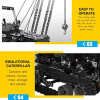 HKM-410707 1745PCS Remote Control Metal Building Blocks Crane Truck Model for DIY Assembly and Engineering Play