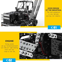 HKM-410707 1745PCS Remote Control Metal Building Blocks Crane Truck Model for DIY Assembly and Engineering Play