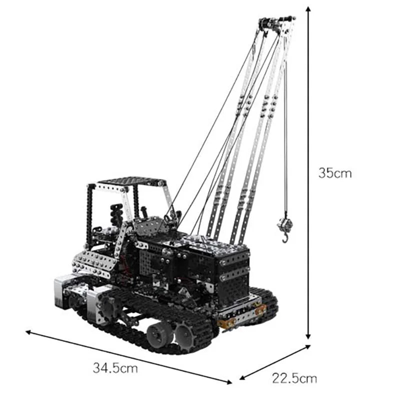 HKM-410707 1745PCS Remote Control Metal Building Blocks Crane Truck Model for DIY Assembly and Engineering Play