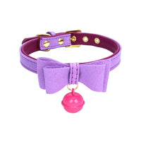 HKM-410835 Gold Double Layer Bowknot Hanging Bell Pet Collar for Comfortable Wear