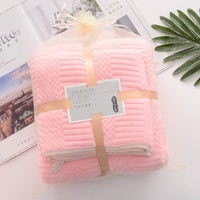 HKM-410963 High-Density Coral Fleece Absorbent Towel Set - 35x75cm & 70x140cm