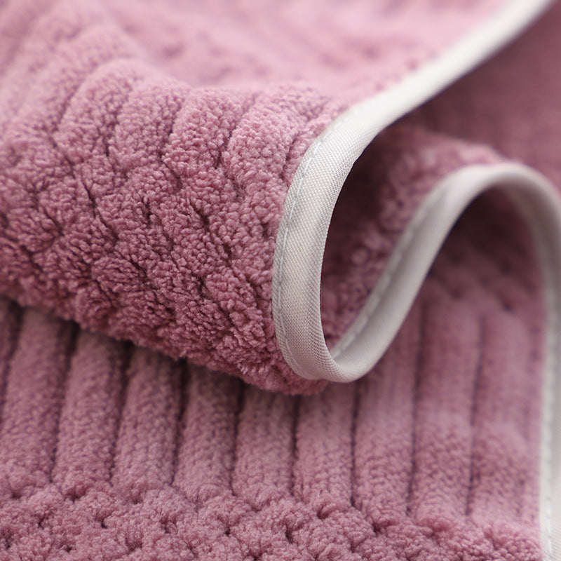 HKM-410963 High-Density Coral Fleece Absorbent Towel Set - 35x75cm & 70x140cm
