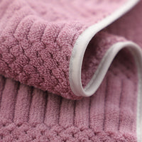 HKM-410963 High-Density Coral Fleece Absorbent Towel Set - 35x75cm & 70x140cm
