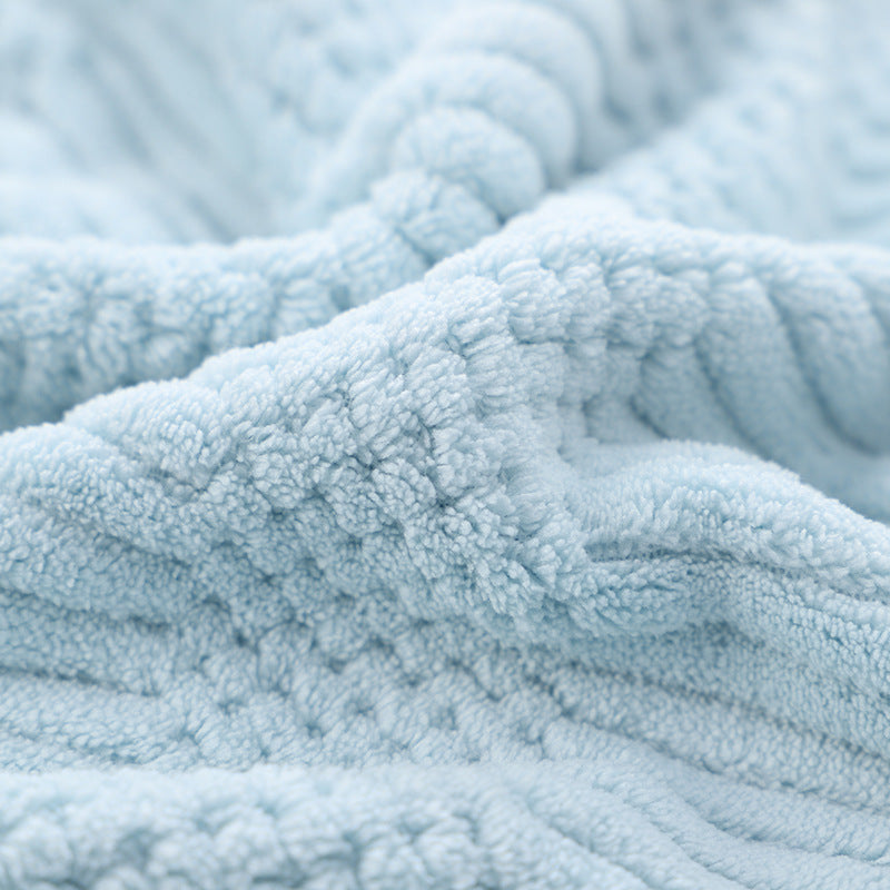 HKM-410963 High-Density Coral Fleece Absorbent Towel Set - 35x75cm & 70x140cm