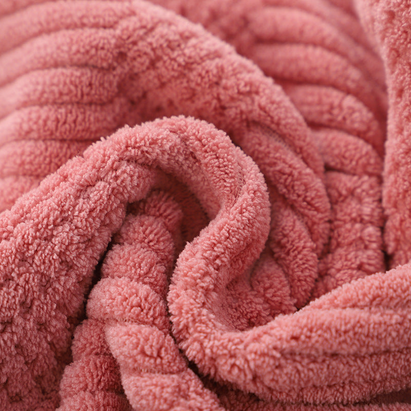 HKM-410963 High-Density Coral Fleece Absorbent Towel Set - 35x75cm & 70x140cm