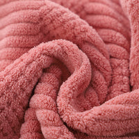 HKM-410963 High-Density Coral Fleece Absorbent Towel Set - 35x75cm & 70x140cm