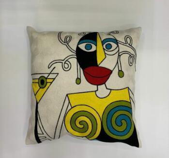 HKM-411091 Geometric Abstract Cotton Pillowcase - 45x45cm, Cotton Filling