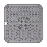 HKM-411155 Silicone Pet Licking Pad and Food Mat with Scraper, 200mm x 200mm