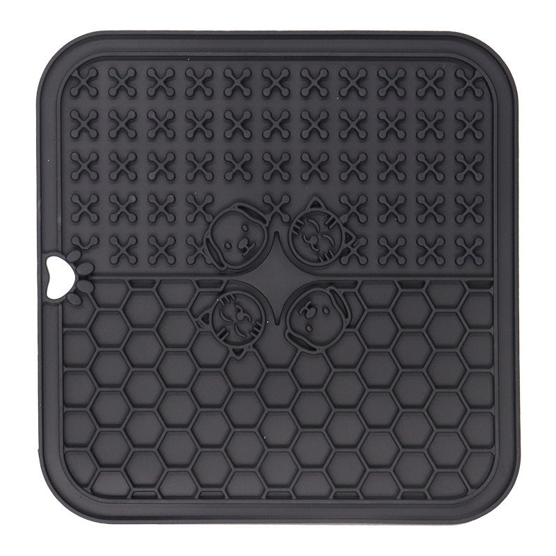 HKM-411155 Silicone Pet Licking Pad and Food Mat with Scraper, 200mm x 200mm