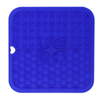 HKM-411155 Silicone Pet Licking Pad and Food Mat with Scraper, 200mm x 200mm